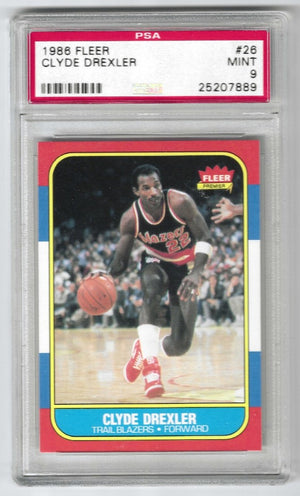 1986 Fleer Clyde Drexler #26 PSA 9 MINT