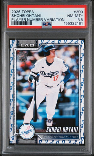 2026 Topps Series 1 Shohei Ohtani #200 Player Number Variation /17 SSP PSA 8.5