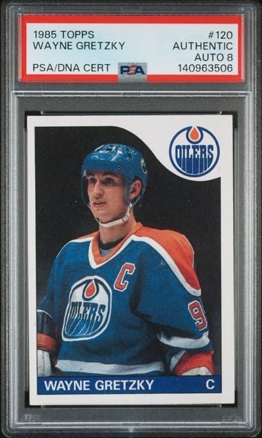 1985 Topps Wayne Gretzky #120 PSA/DNA Cert Auto 8