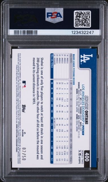 2025 Topps Shohei Ohtani #400 Beach Ball Variation /50 SSP PSA 9 MINT