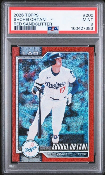 2026 Topps Series 1 Shohei Ohtani #200 Red Sandglitter Foil /5 SSP PSA 9